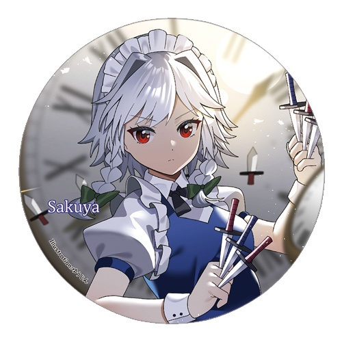 東方Project 十六夜咲夜B 缶バッジ(すなめりドリル)