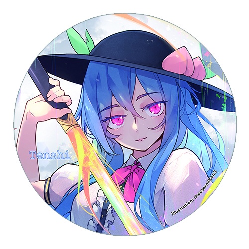 東方Project 比那名居天子C 缶バッジ(すなめりドリル)