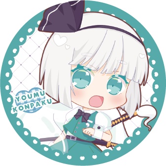 東方Project 魂魄妖夢C 缶バッジ(ハチワレキッド)