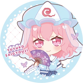 東方Project 西行寺幽々子B 缶バッジ(ハチワレキッド)