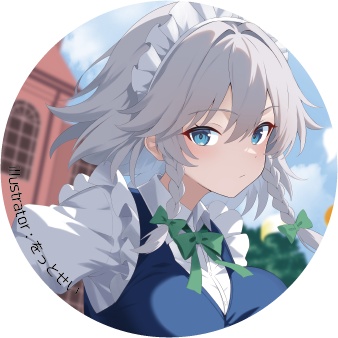 東方Project 十六夜咲夜D 缶バッジ(ハチワレキッド)