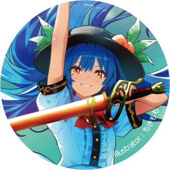 東方Project 比那名居天子A 缶バッジ(ハチワレキッド)