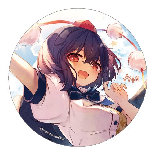 【痛バ応援SALE第三弾】東方Project 射命丸文B 缶バッジ(すなめりドリル)