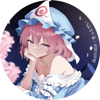 東方Project 西行寺幽々子D 缶バッジ(ハチワレキッド)