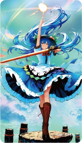東方Project 比那名居天子A アクリルキーホルダー(ハチワレキッド)
