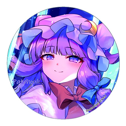 東方Project パチュリー・ノーレッジF 缶バッジ(すなめりドリル)