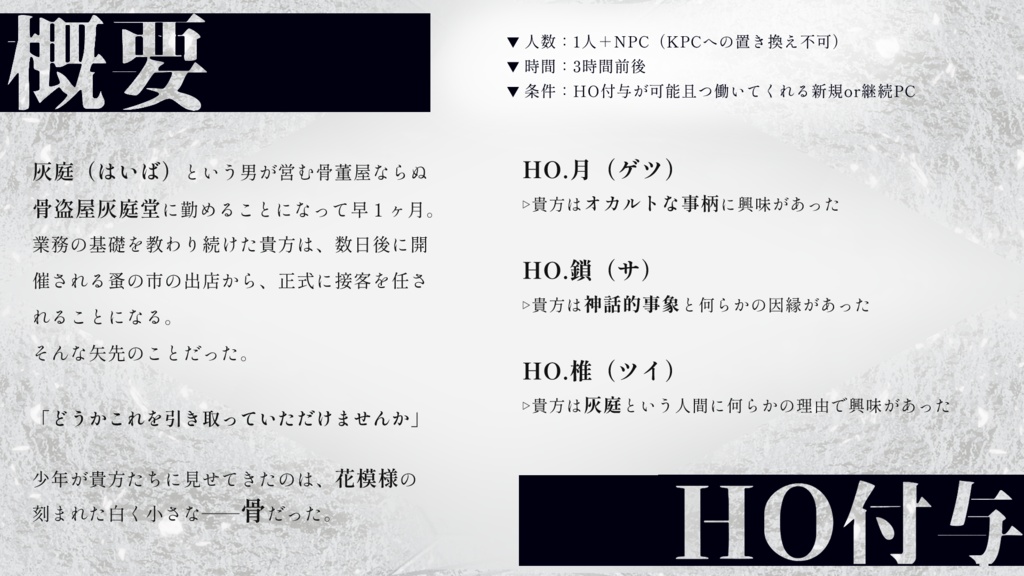 【CoC】骨盗屋備忘録 SPLL:E119465