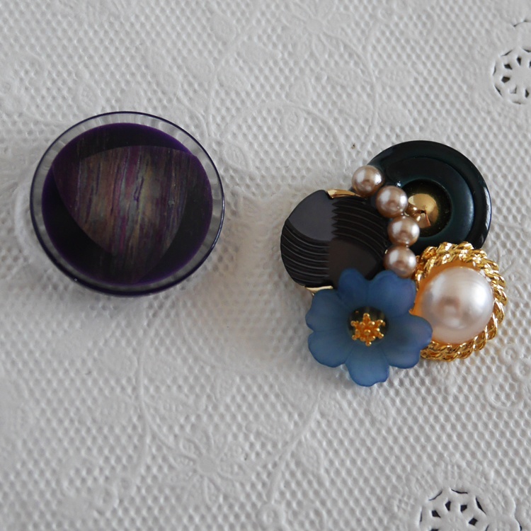 【1点もの】ボタンアクセサリー イヤリング/ピアス