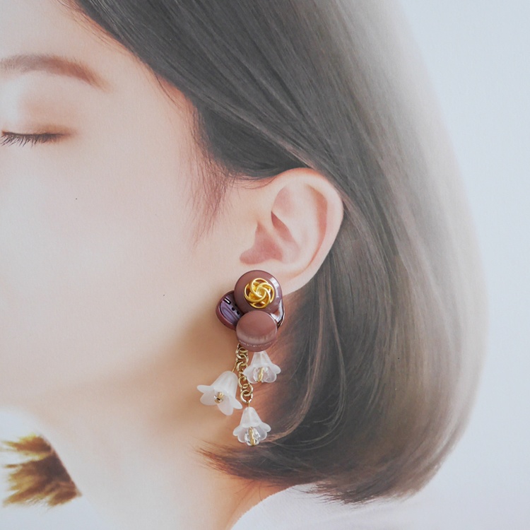 【1点もの】ボタンアクセサリー イヤリング/ピアス