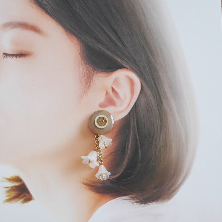 【1点もの】ボタンアクセサリー イヤリング/ピアス