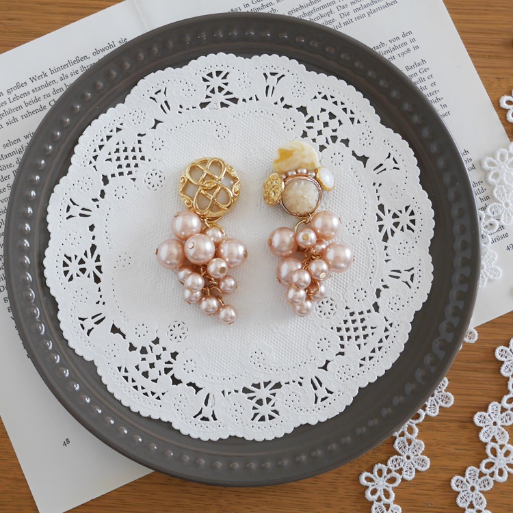 【1点もの】ボタンアクセサリー イヤリング/ピアス