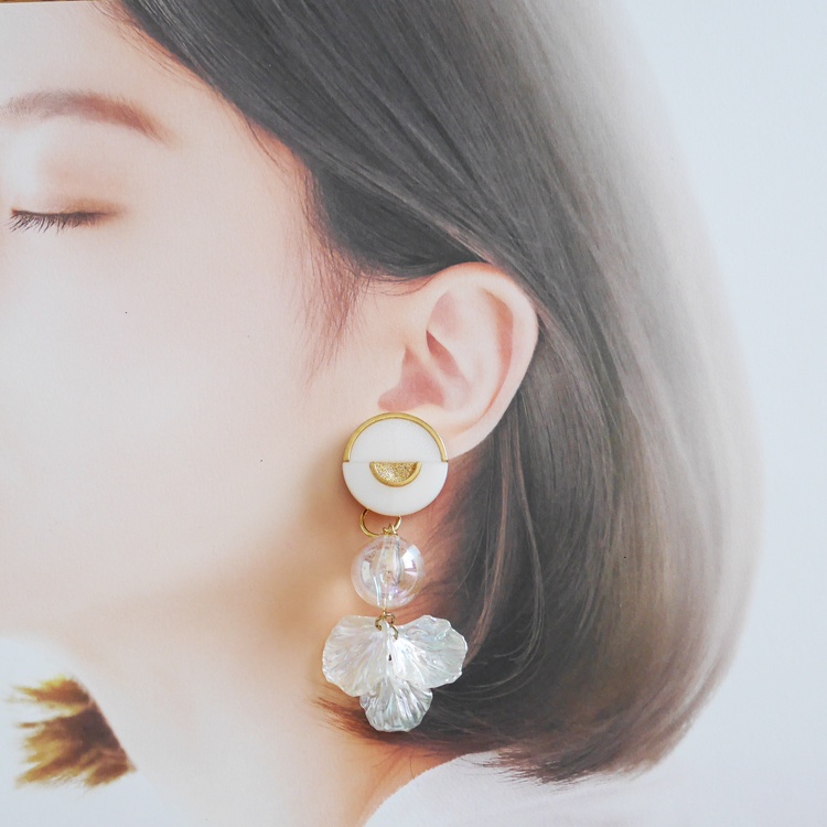 【1点もの】ボタンアクセサリー イヤリング/ピアス