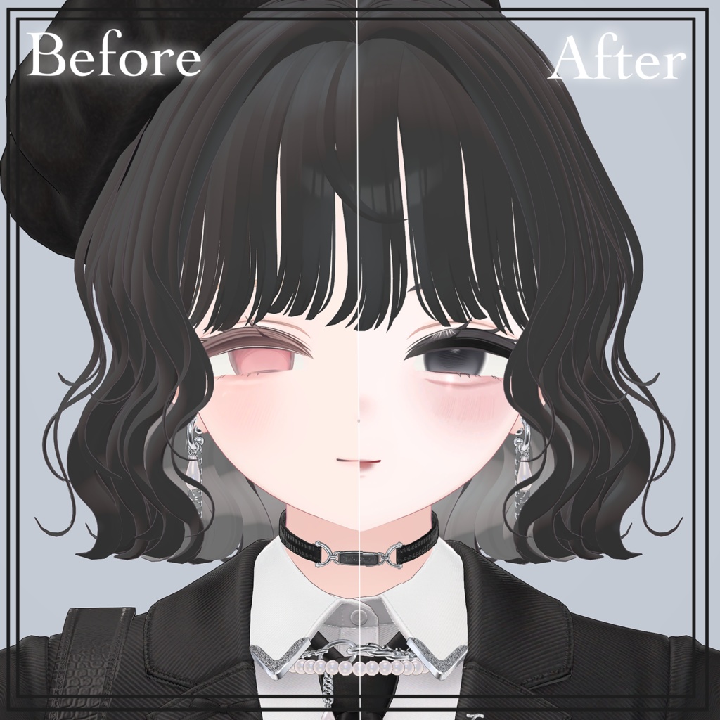 【エク/Eku】クールトーンメイク【Makeup & Eye texture + Face blendshape】