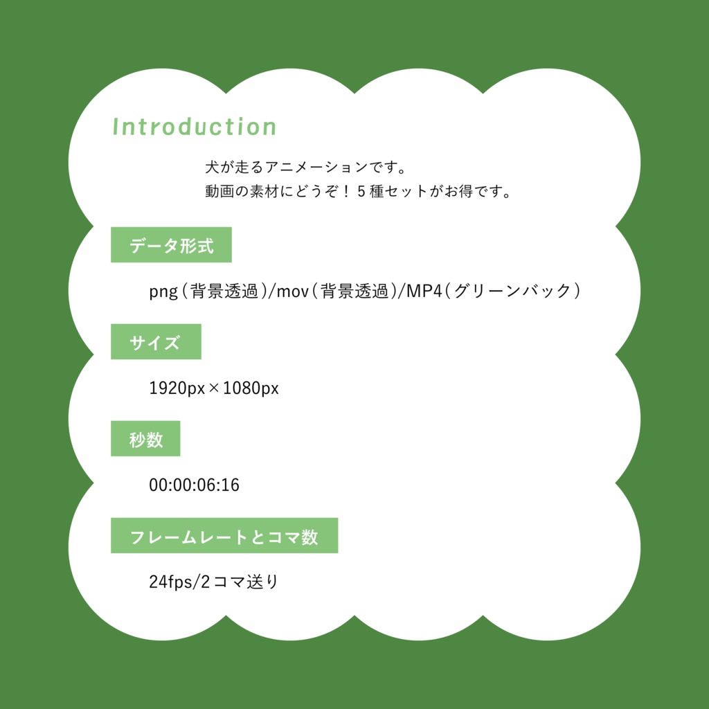 【アニメーション素材】走る犬