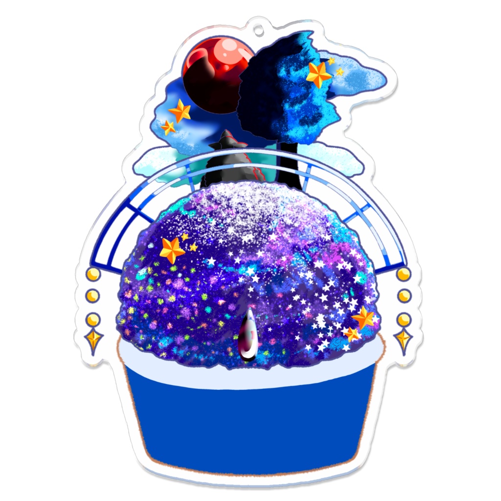 夜アイスアクリルキーホルダー