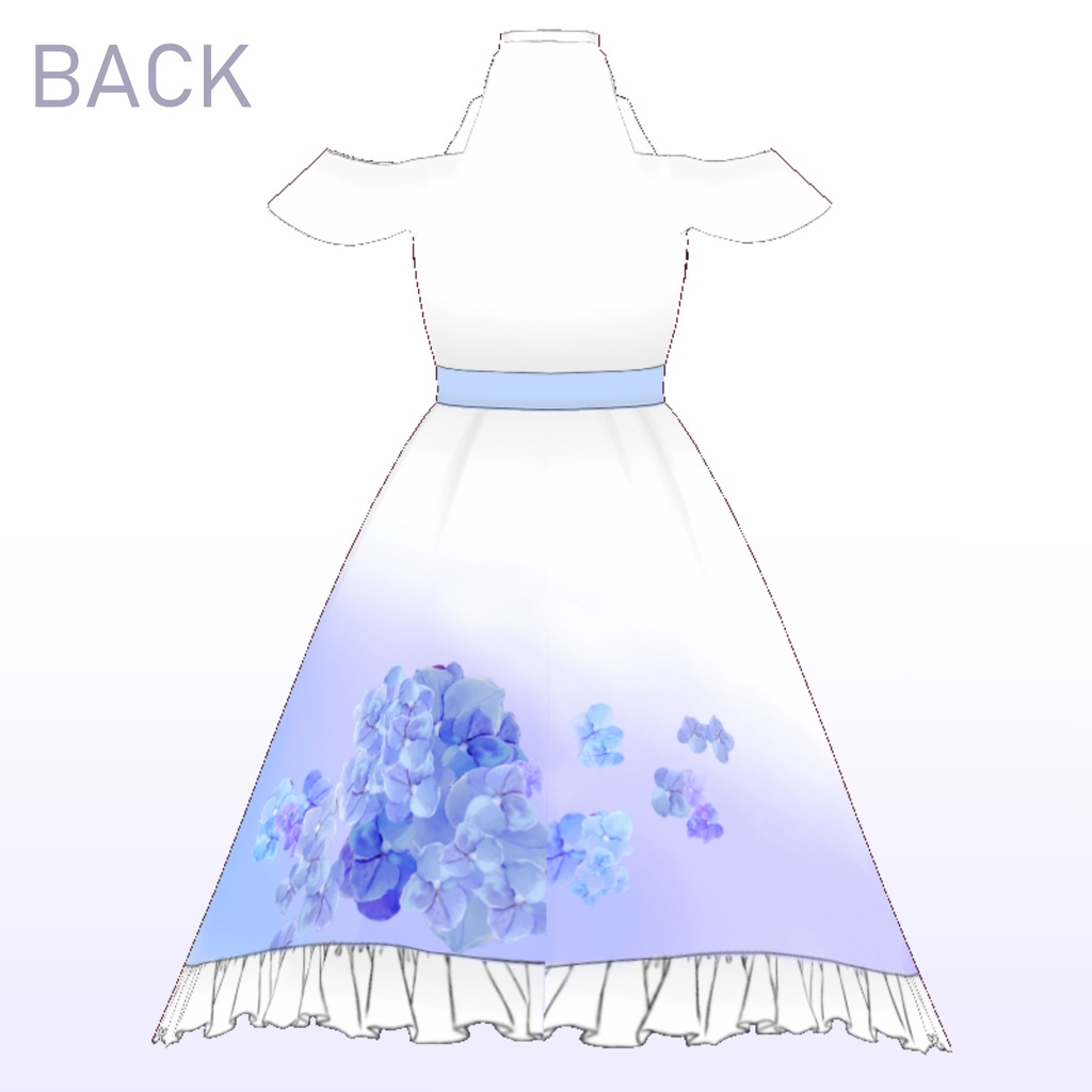 【FREE/無料あり】紫陽花ワンピース flower dress【VRoid Texture】