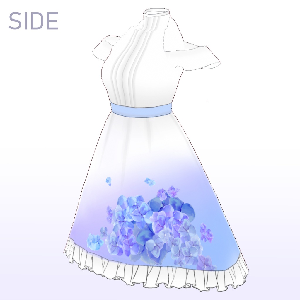 【FREE/無料あり】紫陽花ワンピース flower dress【VRoid Texture】