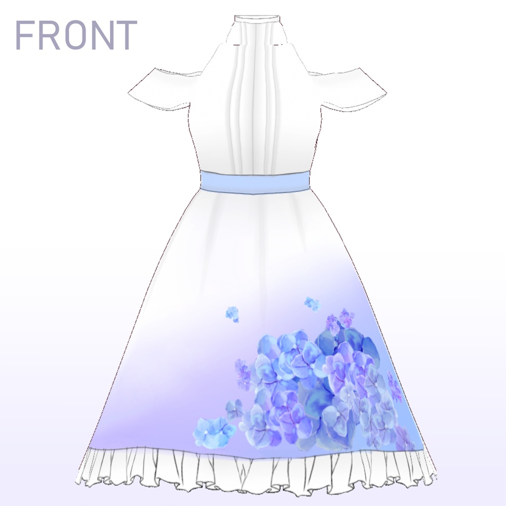 【FREE/無料あり】紫陽花ワンピース flower dress【VRoid Texture】