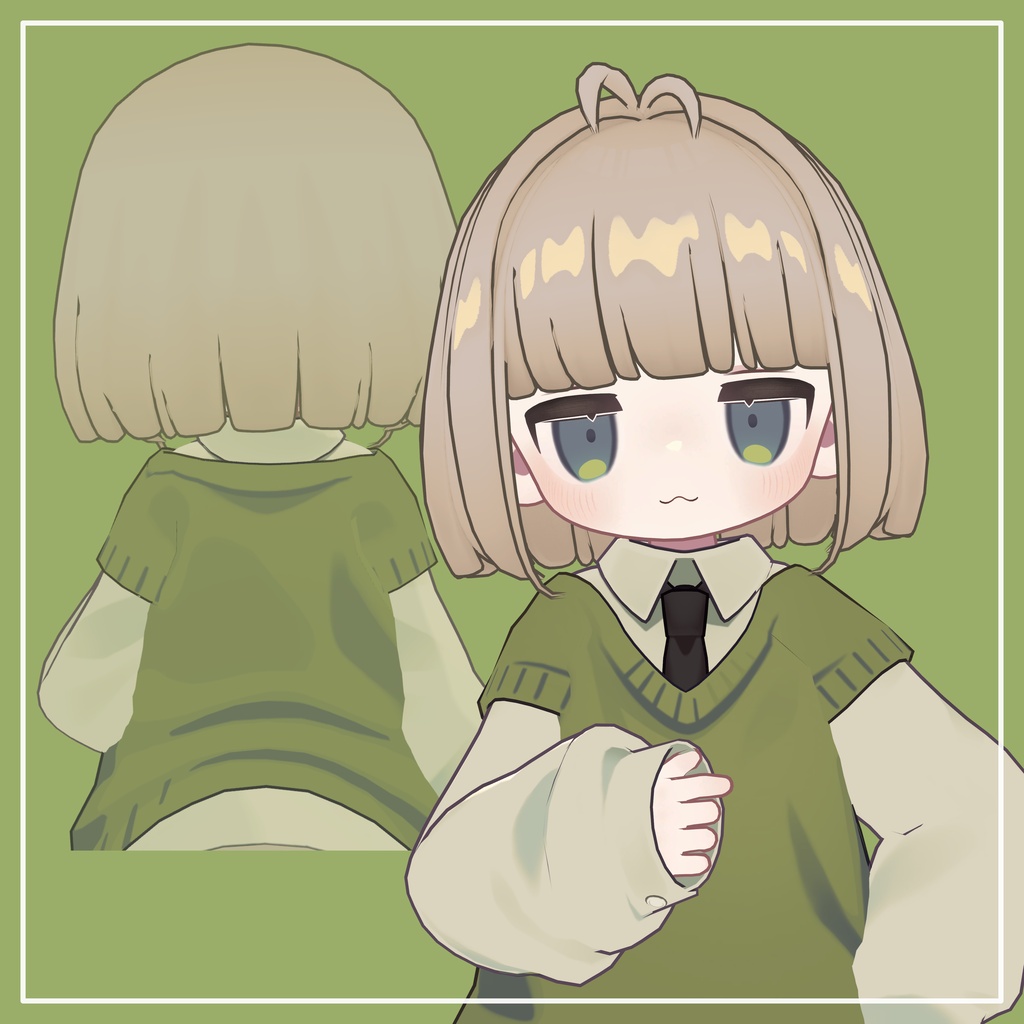 【124アバター対応】ぱっつんボブ(デフォルメ版)