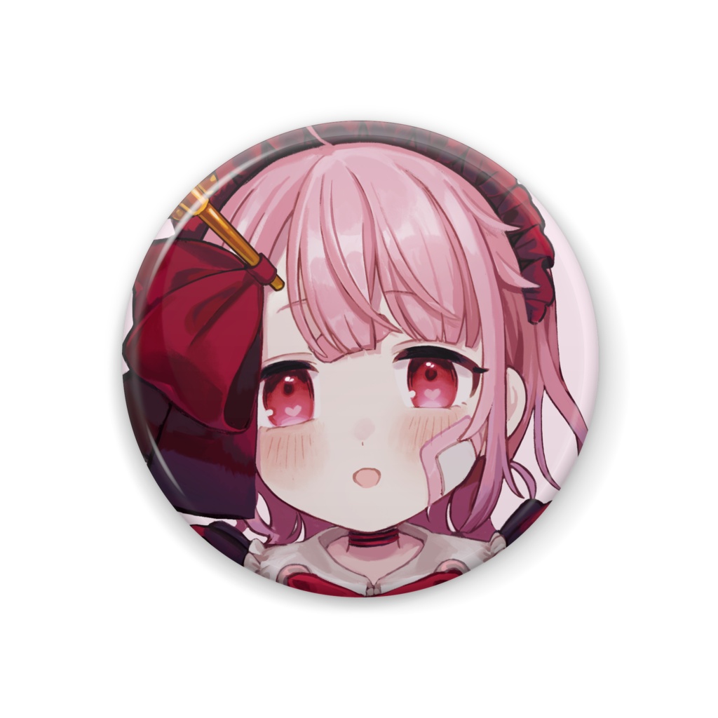 矢紅うや丸型缶バッジ