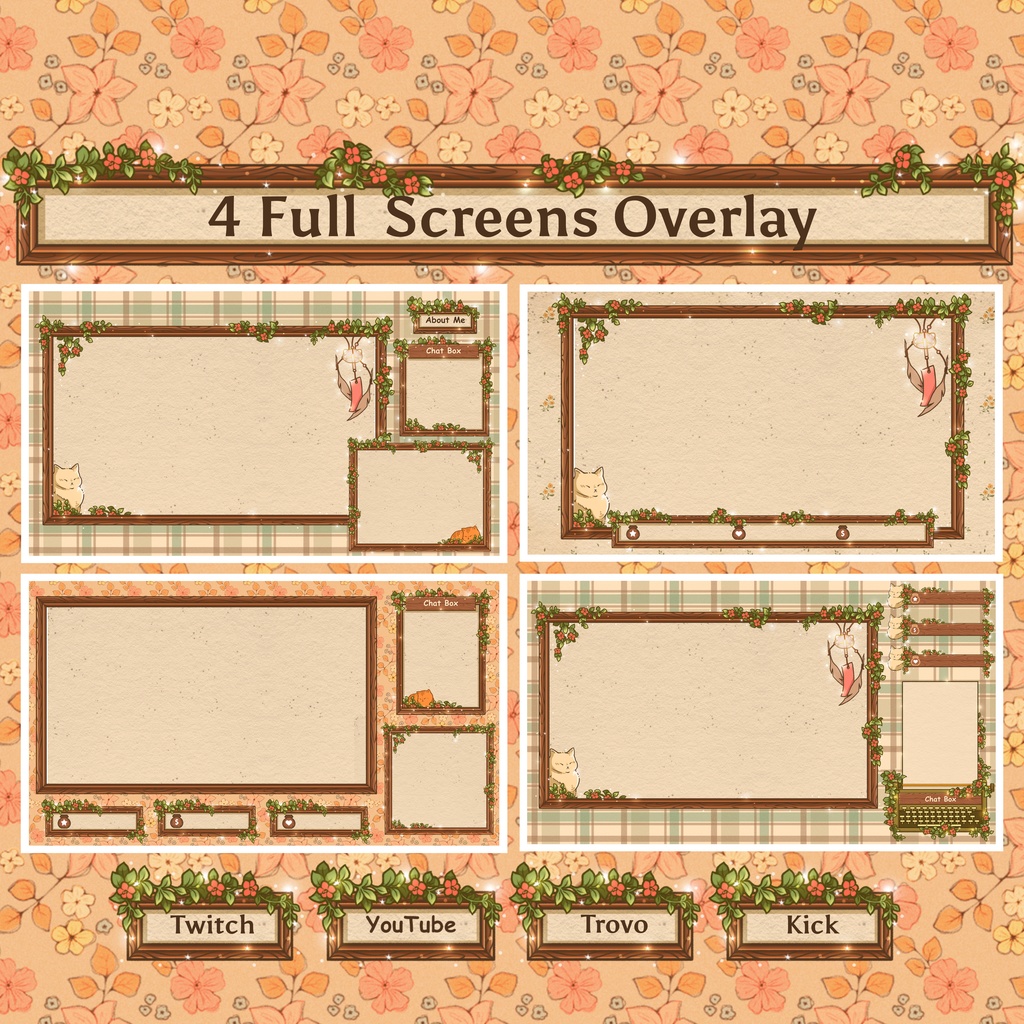 コージーな配信オーバーレイ、Twitchオーバーレイ、YouTubeオーバーレイ、Twitchパネル、Twitchアラート、Twitchパッケージ、配信オーバーレイ、Twitchオーバーレイ・コージー