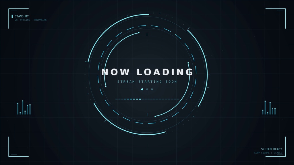 【配信用】NOW LOADING 待機画面 ループ背景素材【3色セット】