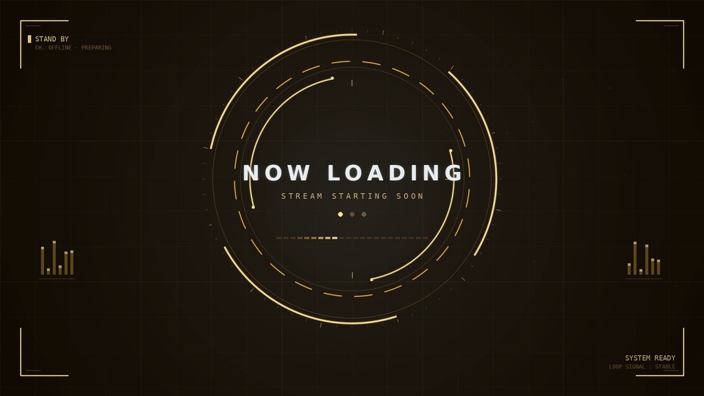 【配信用】NOW LOADING 待機画面 ループ背景素材【3色セット】