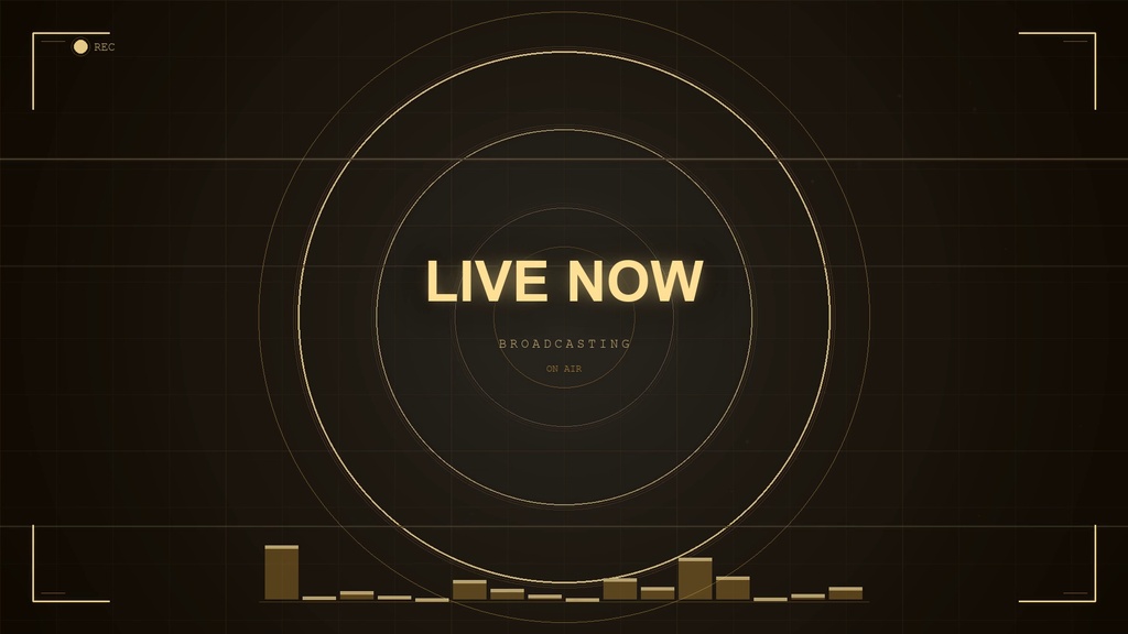 【配信用】LIVE NOW 配信中画面 ネオンパルス ループ背景素材【3色セット】