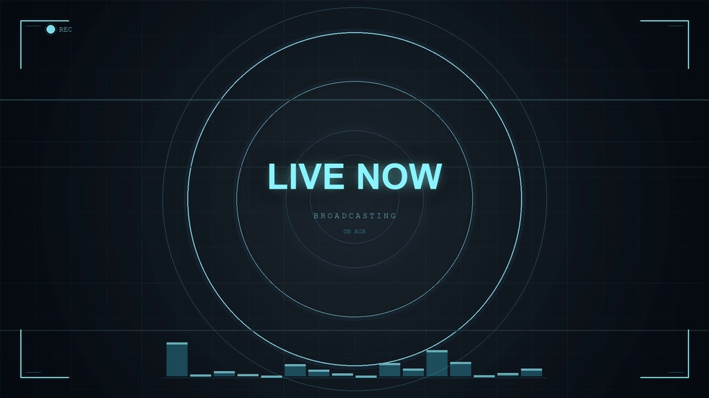 【配信用】LIVE NOW 配信中画面 ネオンパルス ループ背景素材【3色セット】