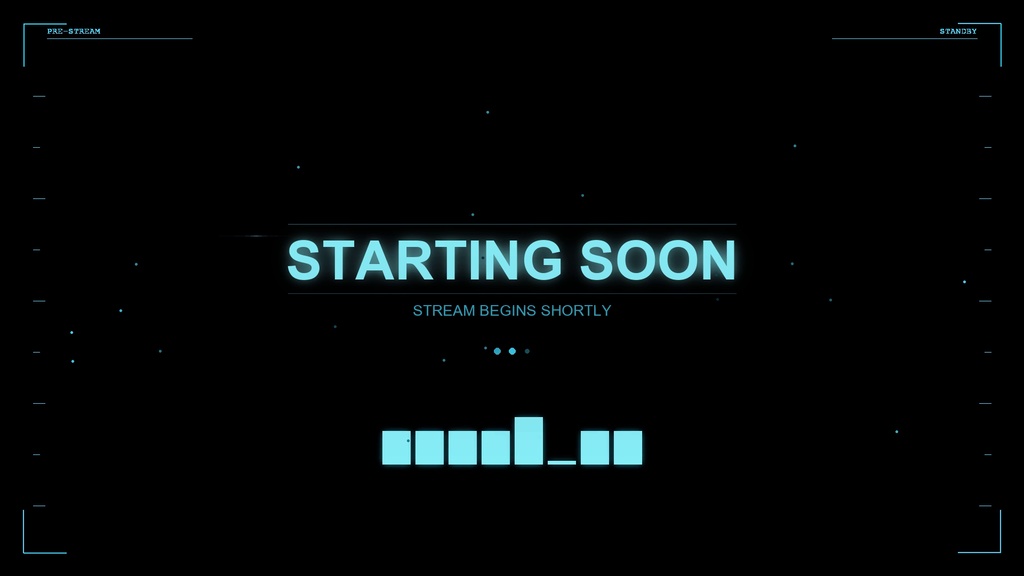【配信用】STARTING SOON 配信開始前画面 デジタルスキャン ループ背景素材【3色セット】
