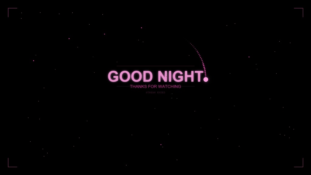 【配信用】GOOD NIGHT 配信終了画面 オービタルトレイル ループ背景素材【3色セット】