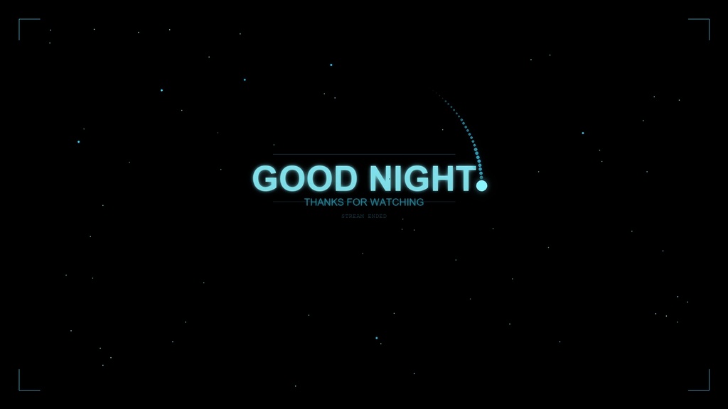  【配信用】GOOD NIGHT 配信終了画面 オービタルトレイル ループ背景素材【3色セット】