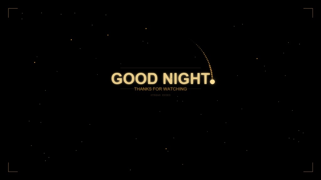 【配信用】GOOD NIGHT 配信終了画面 オービタルトレイル ループ背景素材【3色セット】