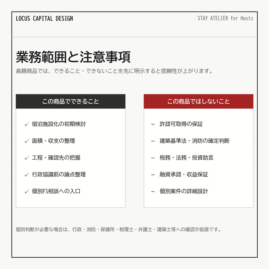 宿泊施設化 事業計画書・開業工程パック