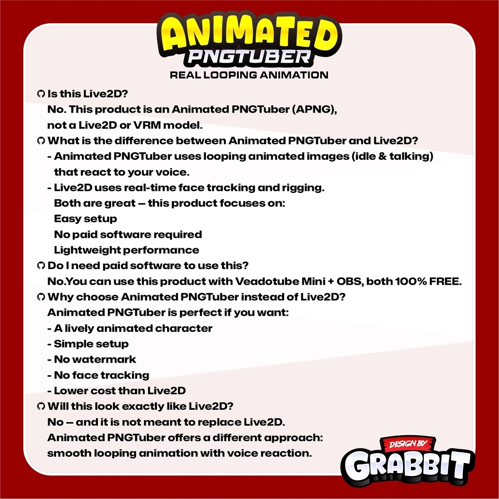 Goth Cat Girl PNGTuber Animated | Red & Black Gothic APNG Avatar | Demon Neko VTuber | Veadotube Mini