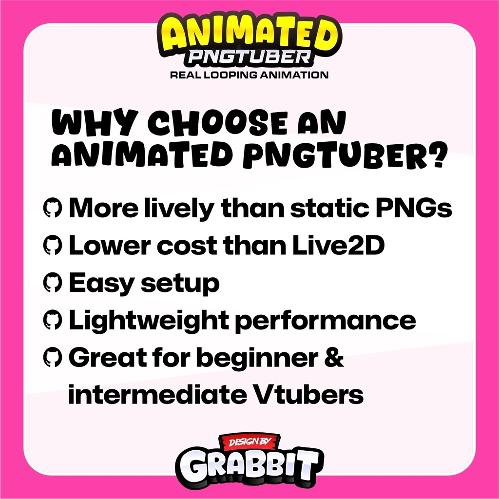 Animated Punk Gamer Girl PNGTuber | Neon Pink Skull Anime Avatar (Veadotube Mini)