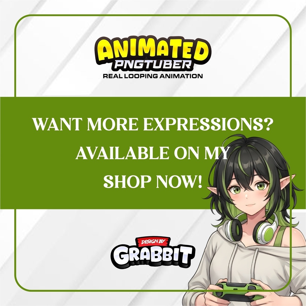 Cozy Elf Animated PNGTuber | Neutral & Gaming Version | APNG Veadotube Mini Model | Anime Elf VTuber Avatar | Gaming PNG Tuber