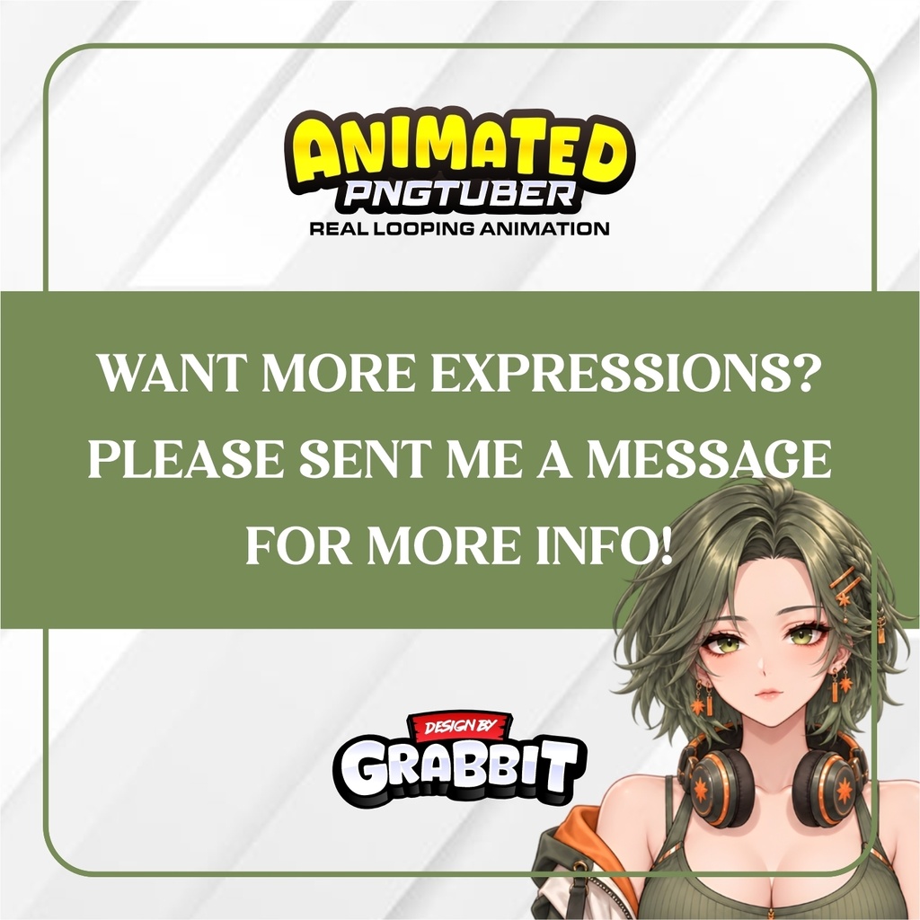 Jade Green Autumn Gamer PNGTuber | Cozy Fall Gaming model | Olive Green Orange vTuber | Animated PNG Tuber | Gamer Girl Avatar