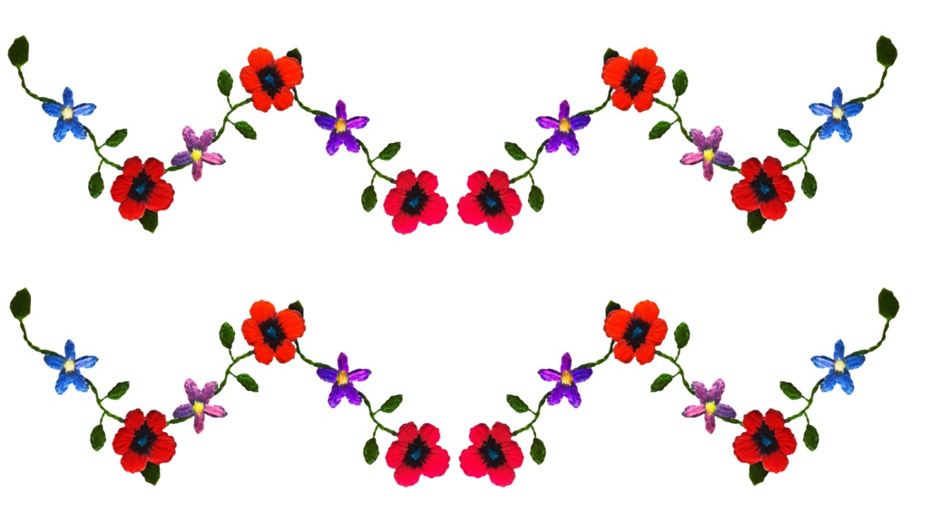 刺繍 花柄トートバッグ