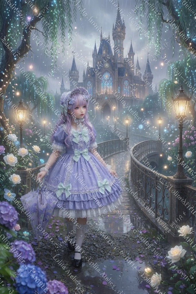 雨光の紫陽花ロリータ