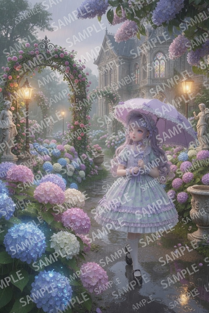 雨光の紫陽花ロリータ・庭園アーチ編。