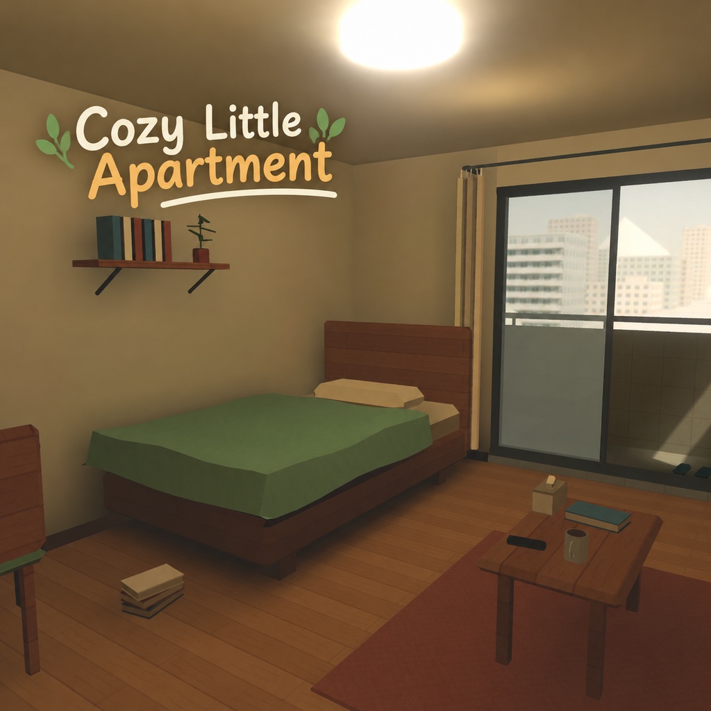 【VRChatワールド】Cozy Little Apartment ～あたたかく落ち着いた小さなお部屋～【ローポリ3D】
