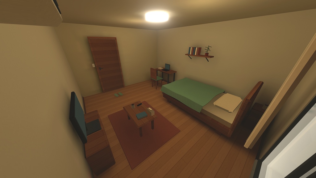 【VRChatワールド】Cozy Little Apartment ~あたたかく落ち着いた小さなお部屋~【ローポリ3D】