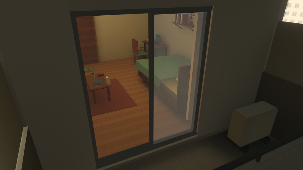 【VRChatワールド】Cozy Little Apartment ~あたたかく落ち着いた小さなお部屋~【ローポリ3D】