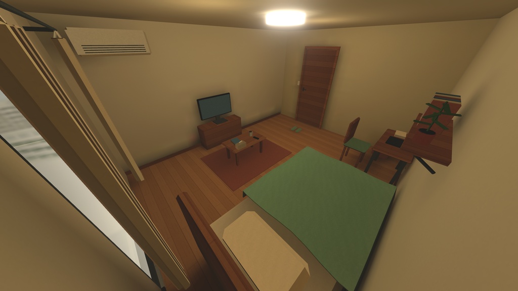 【VRChatワールド】Cozy Little Apartment ~あたたかく落ち着いた小さなお部屋~【ローポリ3D】