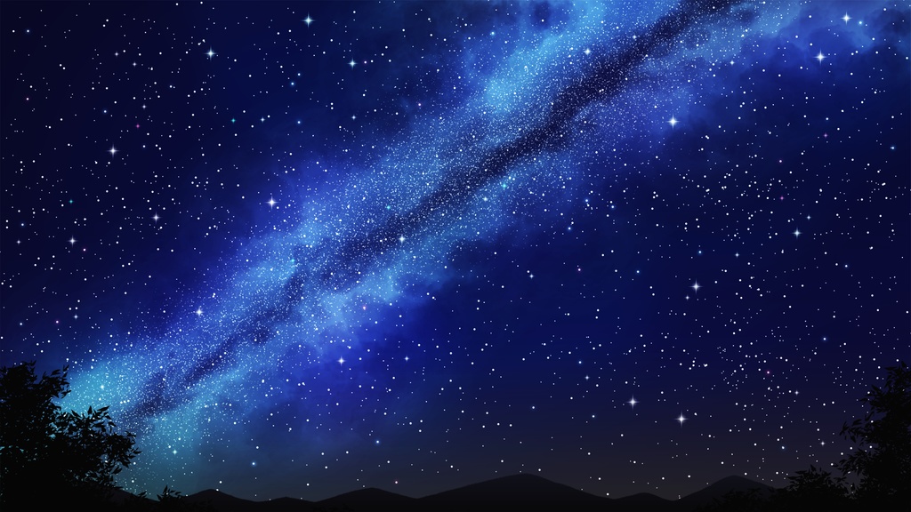 【配信画面背景素材】天の川4点セット