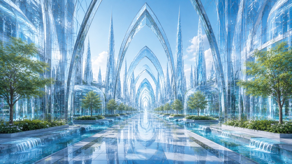 幻想都市 背景素材 Vol.1|Glass City|TRPG・ゲーム・配信・動画背景|16:9 PNG 20枚|商用利用OK