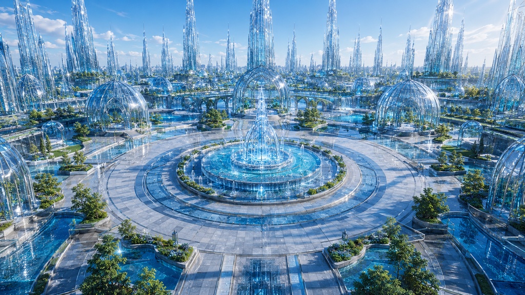 幻想都市 背景素材 Vol.1|Glass City|TRPG・ゲーム・配信・動画背景|16:9 PNG 20枚|商用利用OK