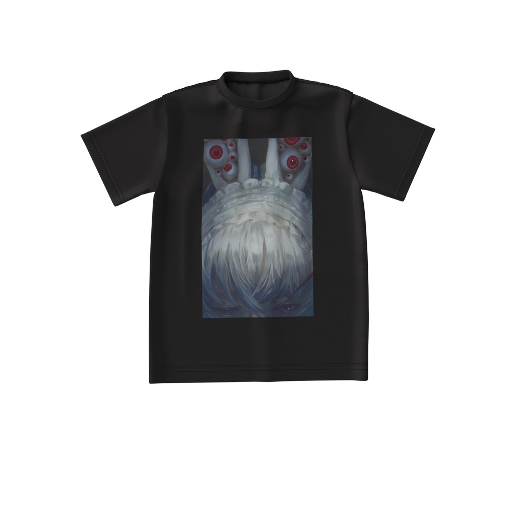 ビッグシルエットTシャツ「うさぎ」（黒）