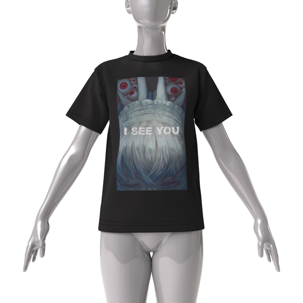 ビッグシルエットTシャツ「I SEE YOU」(黒)